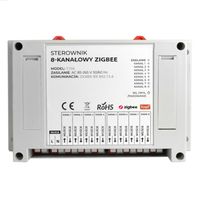 Sterownik Przełącznik Beznapięciowy 8 Kanałowy 8x10A ZigBee TUYA Smart Life
