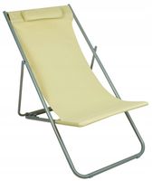 LEŻAK PLAŻOWY KRZESŁO TURYSTYCZNE DO OGRODU NA PLAŻĘ SKŁADANE BEŻOWE SUN