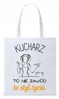 Dla Kucharza Kucharki Torba Eco Biała Shopper Z Nadrukiem Ze Zdjęciem