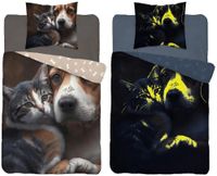 Pościel Świecąca W Ciemności 140X200 Kot I Pies 4731 A