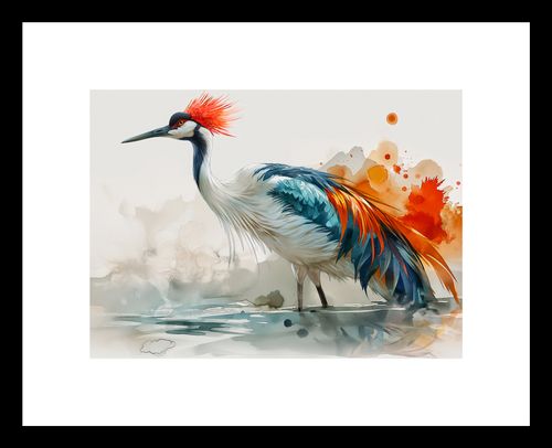 Plakat 18x13cm Żuraw w Akwareli na Arena.pl