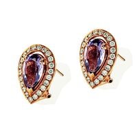 exclusive | kolczyki z różowego złota z ametystami i brylantami