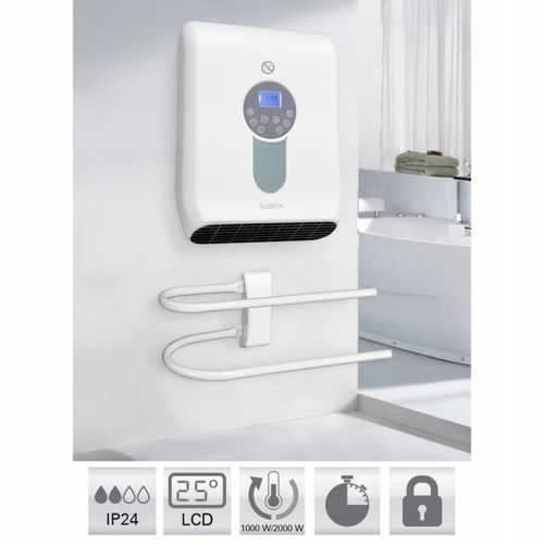 Grzejnik łazienkowy Sygonix 2000W 2 tryby timer termostat na Arena.pl