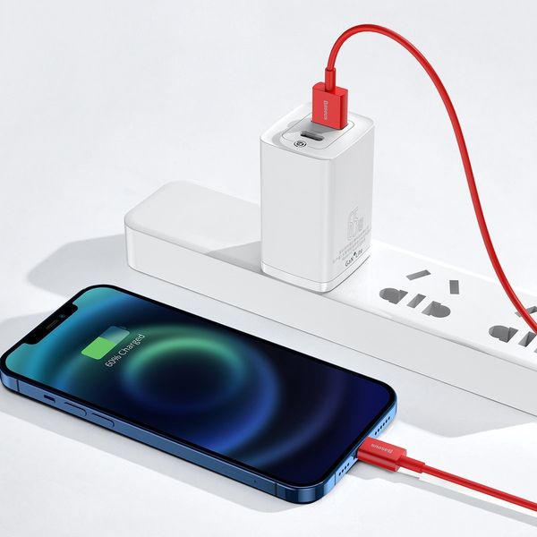 kabel usb do lightning baseus superior series, 2.4a, 1m (czerwony) zdjęcie 8