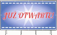 BANER REKLAMOWY 100x50cm projekt w cenie oczkowany już otwarte