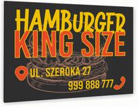 nadruk UV TABLICZKA reklamowa aluminiowa HAMBURGER FAST FOOD dibond 40x30