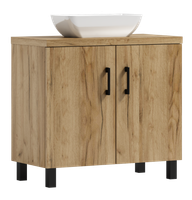 Szafka łazienkowa ROCO 60 dąb craft złoty z umywalką Lara (W1)