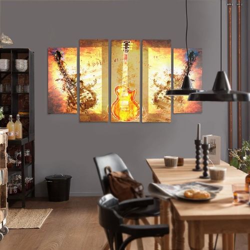 Obraz pięcioczęściowy na płótnie Canvas, pentaptyk typ B, Gitara 150x100 na Arena.pl