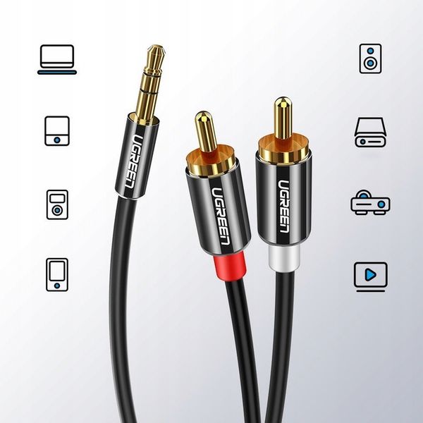 UGREEN KABEL PRZEWÓD AUDIO 3,5MM MINI JACK-2RCA 2M zdjęcie 14