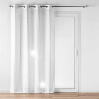 FIRANKA BIAŁA NA PRZELOTKACH ELEGANCKA Z EFEKTEM LNU LUOLINE 140 X 240 CM