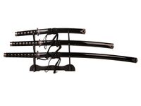 Kpl. 3 mieczy samurajskich na stojaku