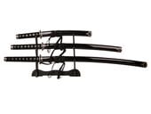 Kpl. 3 mieczy samurajskich na stojaku