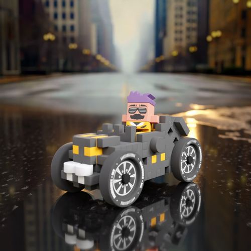 Marioinex Waffle Mini Samochody Old Timer, Jeremy, 50 el, Grey wyścigi 2w1 na Arena.pl