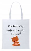 Dla Dziewczyny Żony Torba Eco Biała Shopper Z Nadrukiem Ze Zdjęciem