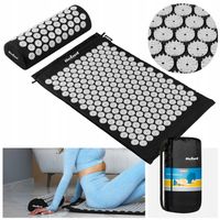 Mata do akupresury z kolcami + poduszka 72x42cm do masażu czarna Rebel
