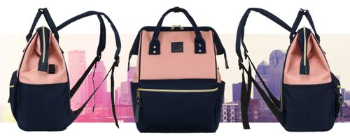 plecak materiałowy ptn alfa-6027 navy+pink na Arena.pl
