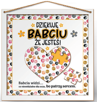 ramka 22x22cm puzzle 3d dziękuję babciu że jesteś!