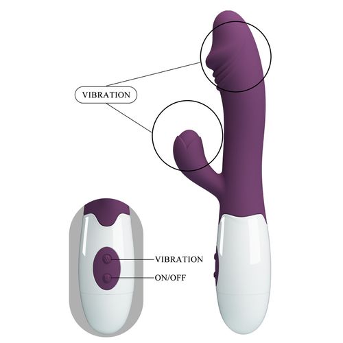 Pretty Love Snappy Purple – Wibrator Silikonowy Z Stymulatorem Łechtaczki na Arena.pl
