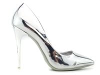 Srebrne szpilki lustrzane lakierki 39