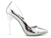 Srebrne szpilki lustrzane lakierki 39