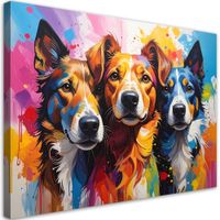 Obraz do pokoju dziecka nastolatka, Kolorowe psy zwierzęta 120x80