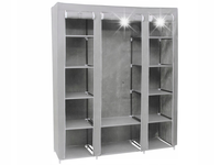SZAFA TEKSTYLNA MATERIAŁOWA GARDEROBA SKŁADANA XXL 170x147x45CM SZARA