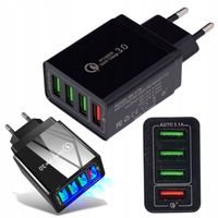 Uniwersalna szybka łądowarka sieciowa 4 usb quick charge 3.0 KD1237