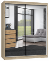 Nowoczesna Szafa Przesuwna z Lustrami 160cm Sonoma IGNA TS - 3 Kolory