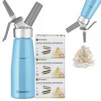 SYFON DO BITEJ ŚMIETANY 0.5L NIEBIESKI + 30 NABOI | HENDI