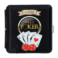Papierośnica Metalowa w Stylu Pokerowym Kasyno z Nadrukiem Kart Kości