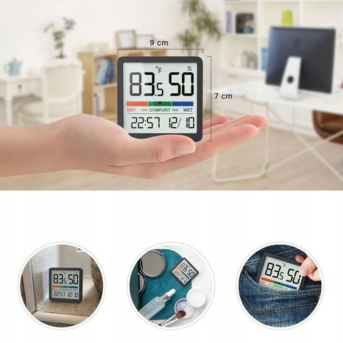 Stacja Pogodowa Termometr POKOJOWY ZEGAR LCD Stacja pogody wewnętrzna na Arena.pl