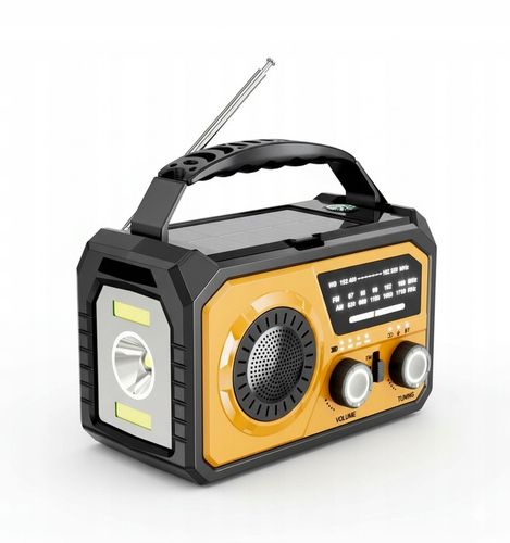 Radio Awaryjne Survivalowe na Korbę Solarne Powerbank 16000mAh Latarka na Arena.pl