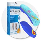 Dynamiczne wkładki ortopedyczne medyczne FootWave Kids Supi 3/4 dziecięce na koślawość płaskostopie XSK 28-29