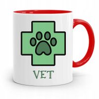 Kubek Czerwony Weterynarza Veterinarian Prezent Z Nadrukiem Ze Zdjęciem