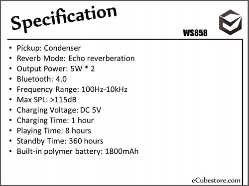 Bezprzewodowy mikrofon karaoke WS858 5 kolorow Wwa na Arena.pl