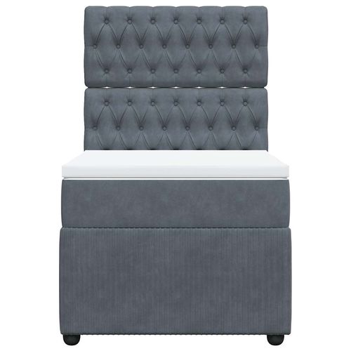 Łóżko kontynentalne z materacem, ciemnoszary aksamit, 80x200 cm na Arena.pl