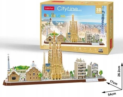 Puzzle 3D 186 elementów. City Line. Barcelona na Arena.pl