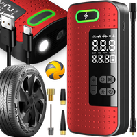 KOMPRESOR AKUMULATOROWY PROWERK 8V UNIWERSALNY ZESTAW 4 KOĆNÓWKI LAMPA LED