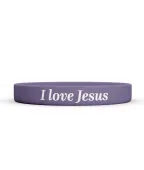 Opaska Silikonowa. I Love Jesus, Fioletowa