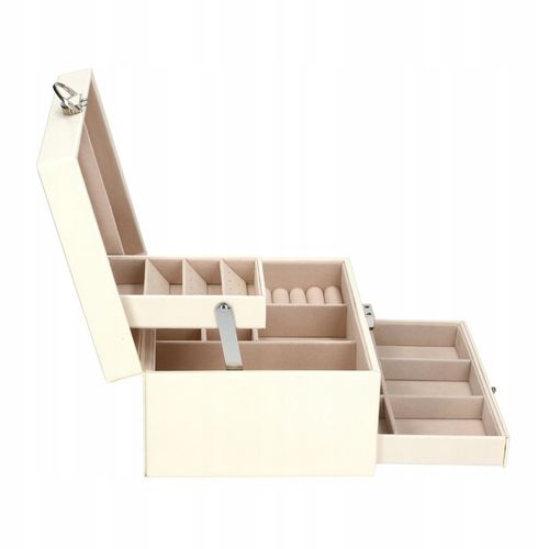 SZKATUŁKA NA BIŻUTERIĘ PUDEŁKO KUFEREK POJEMNY ORGANIZER ELEGANCKI C2 na Arena.pl