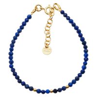 Bransoletka - Lapis Lazuli fasetowane kulki i srebro złocone