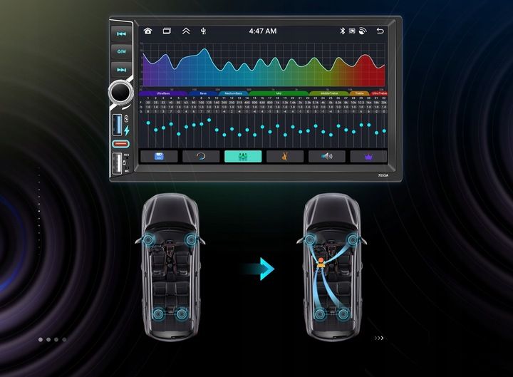 RADIO SAMOCHODOWE 2 DIN 4GB RAM ANDROID AUTO CARPLAY ANDROID 15 RDS zdjęcie 6