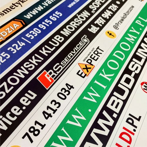 Naklejka pod tablicę rejestracyjną z TWOIM LOGO napisem na Arena.pl