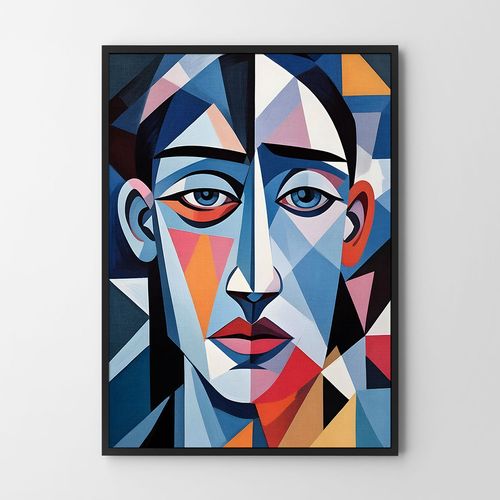 Plakat twarz kubizm portret geometryczny 21x29,7 cm A4 na Arena.pl