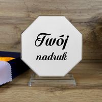Kryształowa statuetka z podstawką ośmiokąt z Twoim nadrukiem