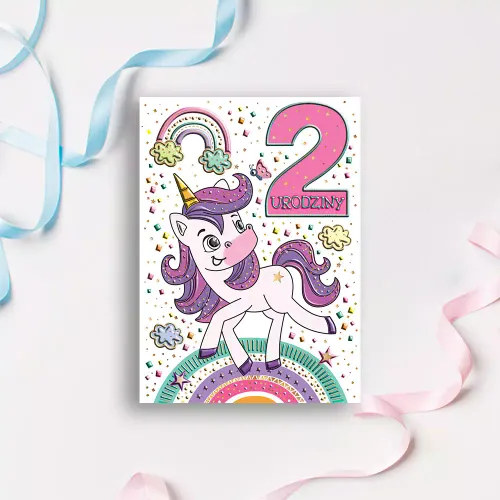 Karnet Urodzinowy B6, Jednorożec na Arena.pl