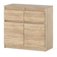 Komoda Drewniana Szafka Rtv Do Salonu 80cm 2 Szuflady Szafka Dąb Sonoma