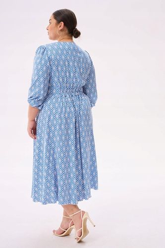 Blue shadow urocza sukienka TINA 42 niebieski wzór boho wiskoza na Arena.pl