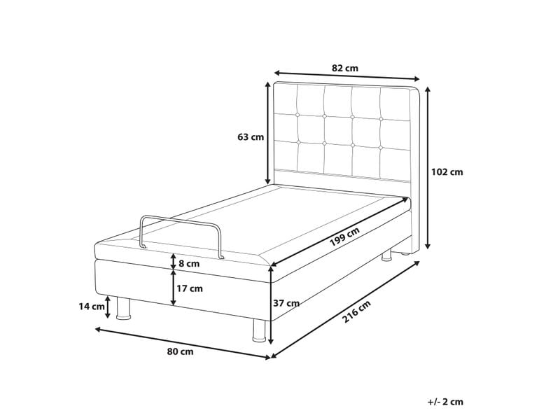 Łóżko regulowane tapicerowane 80 x 200 cm beżowe DUKE zdjęcie 9