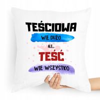 Poduszka Prezent Dla Teścia Teść Wie Wszystko! Z Nadrukiem Ze Zdjęciem